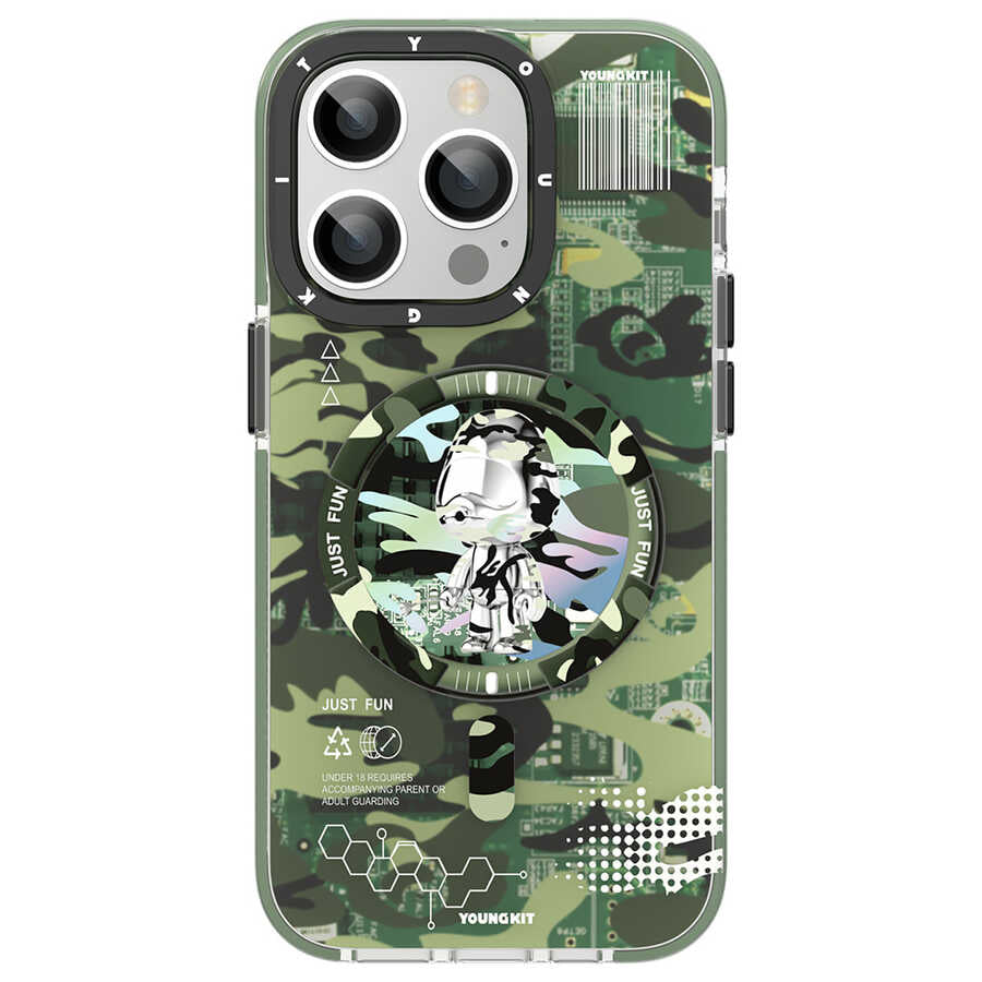 iPhone 14 Pro Max Kılıf M-safe Şarj Özellikli YoungKit Kamuflaj Serisi Kılıf - 1 iPhone 14 Pro Max Kılıf M-safe Şarj Özellikli YoungKit Kamuflaj Serisi Kılıf - 1